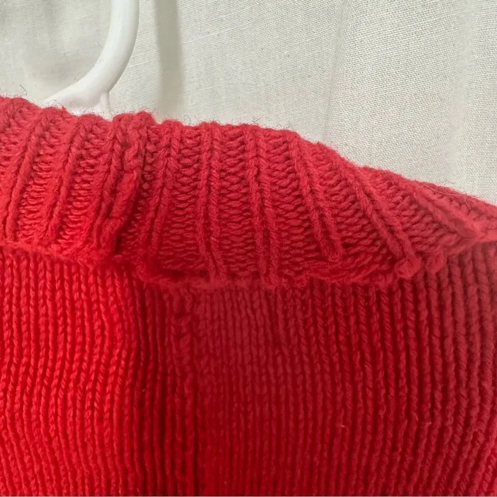 Ralph Lauren Kids Red Blue long Cut Asymmetrical Knit Sleeves Sweater Vest 8-10
